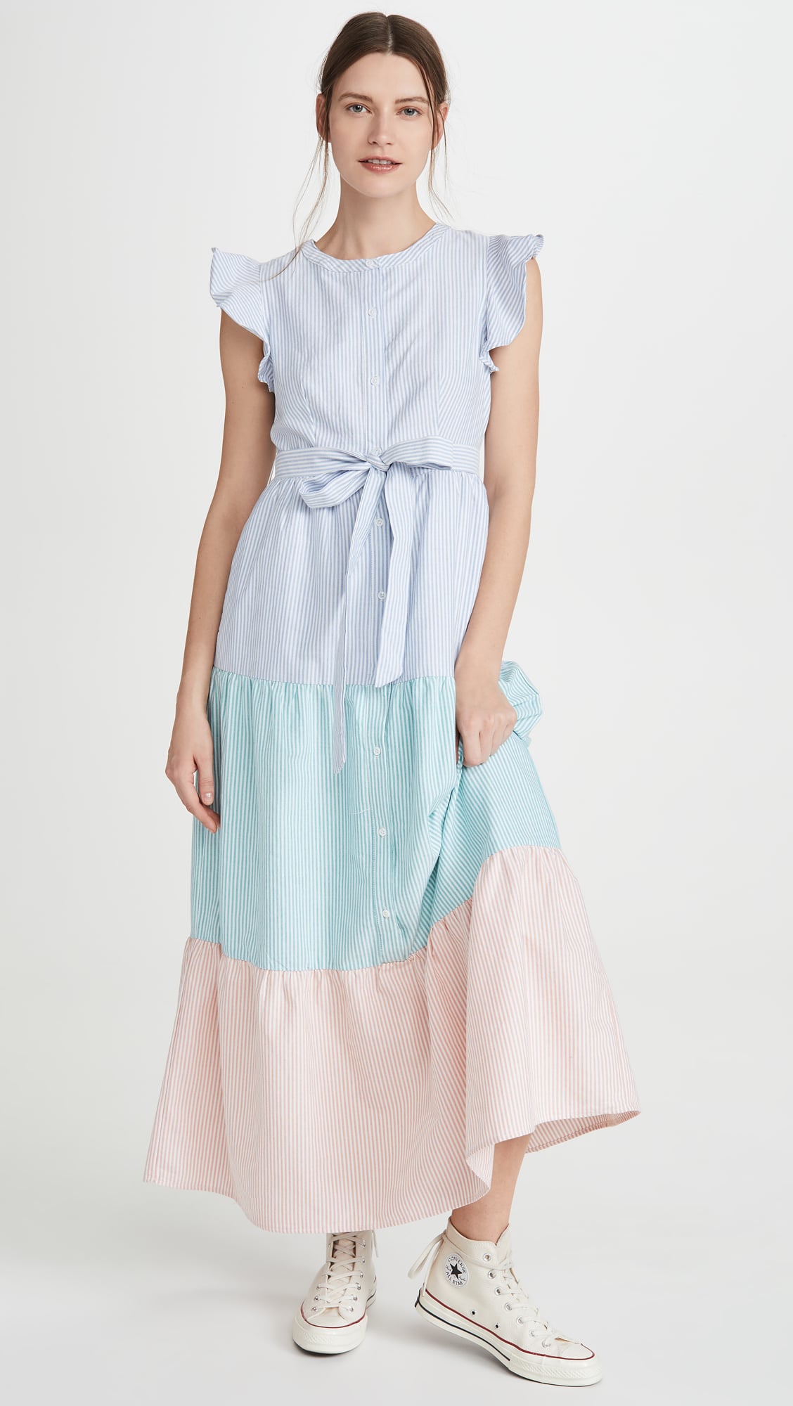 English factory colorblock sales maxi dress