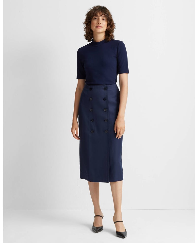 Club Monaco Button-Front Pencil Skirt