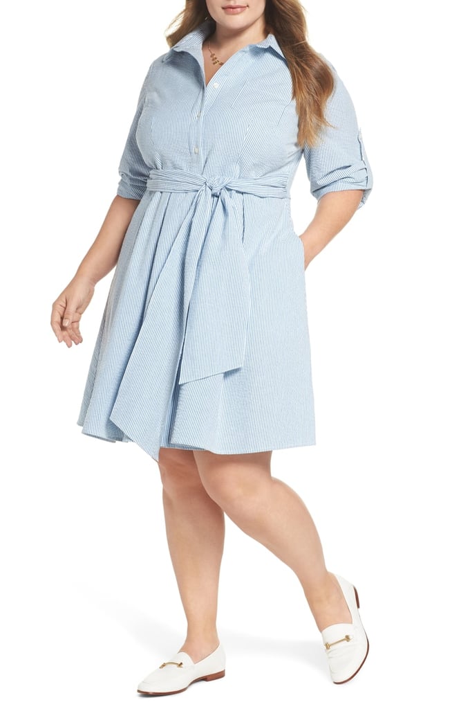 1901 Plus-Size Seersucker Shirtdress