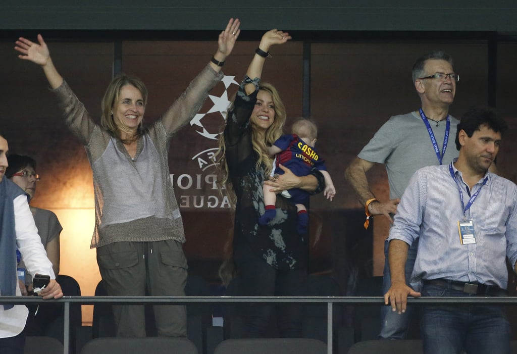 Shakira Cheers For Gerard Pique at Champions League