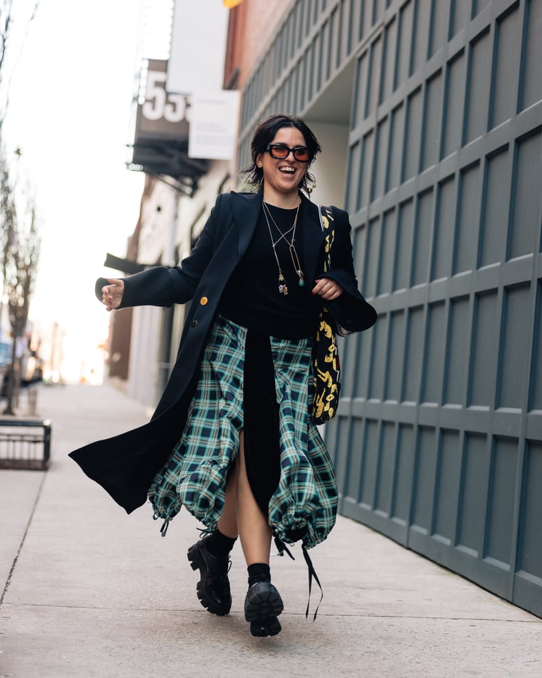 Stylish Plus Size Outfit: Plaid Shirt with Ankle Pants