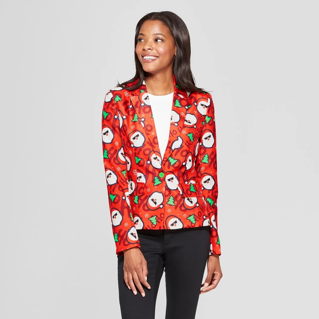 Women's Red Cool Santa Blazer Suitmeister Ugly Christmas Blazers at Target POPSUGAR Family