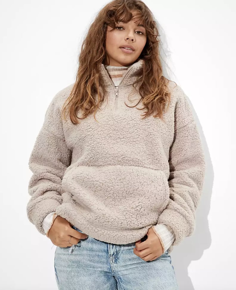 AE Cozy Sherpa Quarter Zip Sweatshirt