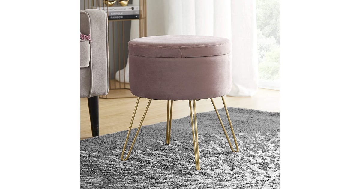 A Stylish Storage Option Ornavo Home Modern Round Velvet Storage