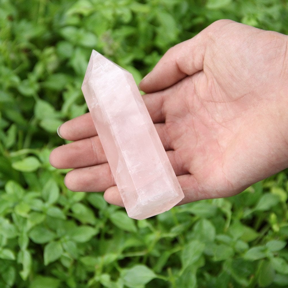 Banshren Healing Crystal Wands 3-Inch Rose Quartz Crystal Points