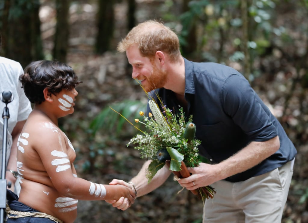 Prince Harry Responding to Woman's Compliment in Australia