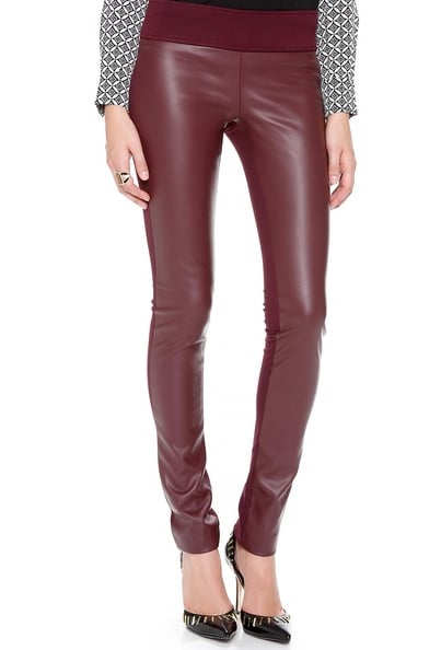 Club Monaco Burgundy Tasha Faux Leather Leggings