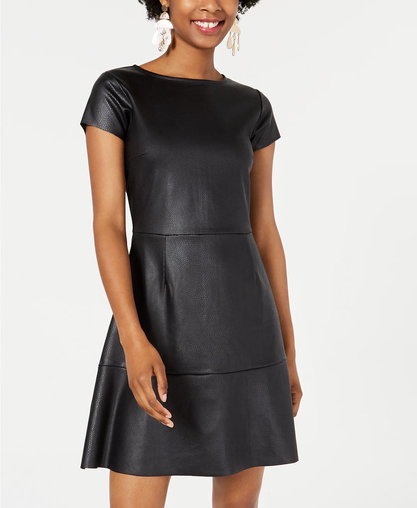 Rosie Harlow Textured Faux-Leather Skater Dress