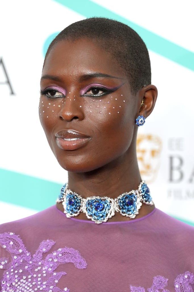 Jodie Turner-Smith wears crystal makeup at the 2023 BAFTAs