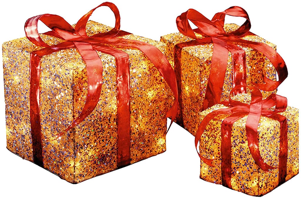 National Tree Outdoor Gold Sisal Gift Boxes