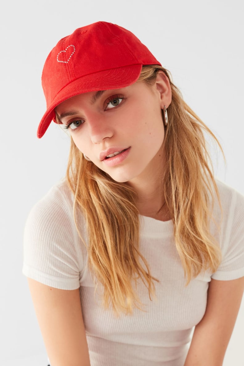 Urban Outfitters Rhinestone Heart Baseball Hat