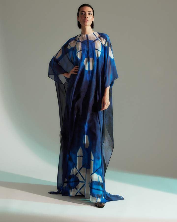 Halston x Netflix Elsa Printed Chiffon Caftan