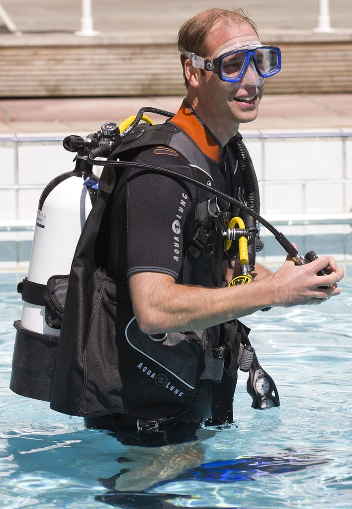 Prince William went snorkeling with the British Sub-Aqua Club in London on Wednesday.