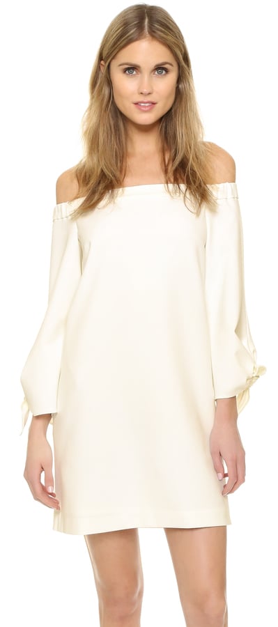 Tibi Off Shoulder Tie Dress ($395) | White Dresses For Your Wedding ...