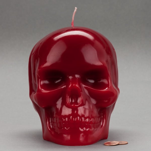 Large Red Skull Candles