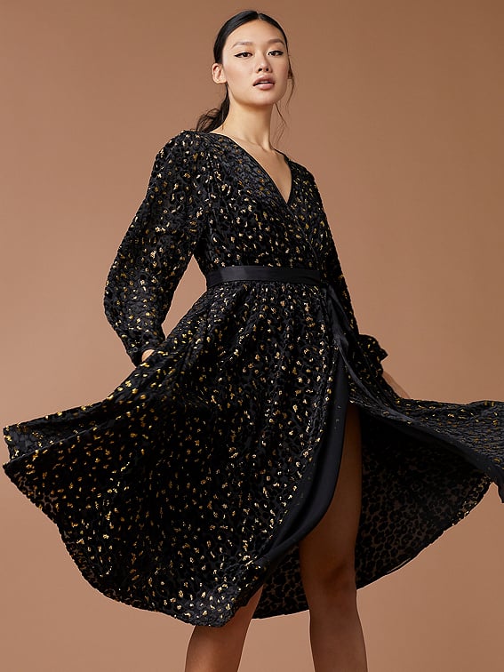 DVF Animal Devore Wrap Dress