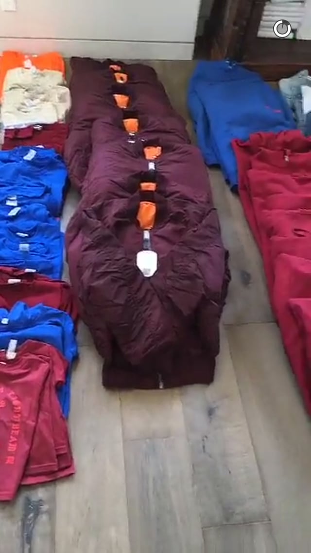 Bomber Jackets Were Lined Up On The Floor Kanye Wests Pablo Pop Up Shop In New York 2016