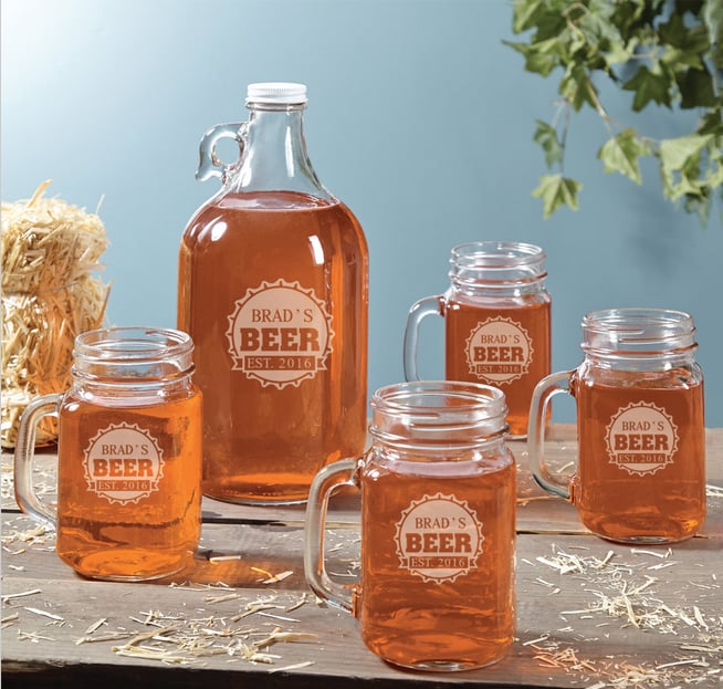 Home Wet Bar's Growler and Mason Jar Mugs