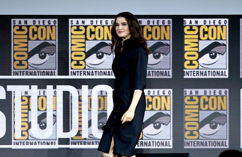 SAN DIEGO, CALIFORNIA - JULY 20: Rachel Weisz speaks at the Marvel Studios Panel during 2019 Comic-Con International at San Diego Convention Center on July 20, 2019 in San Diego, California. (Photo by Kevin Winter/Getty Images)