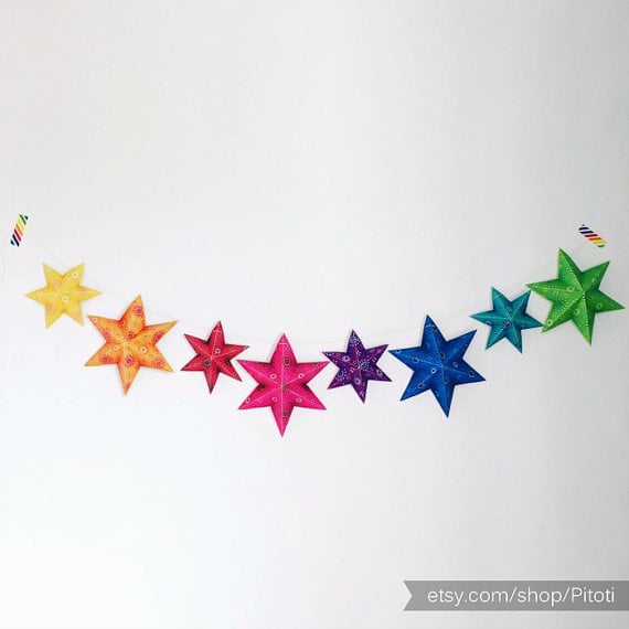 Rainbow Star Garland