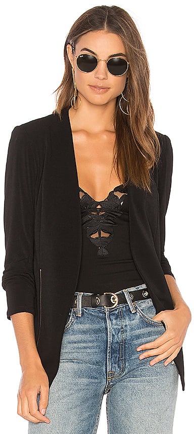 BCBGeneration Zipper Front Knit Tuxedo Blazer