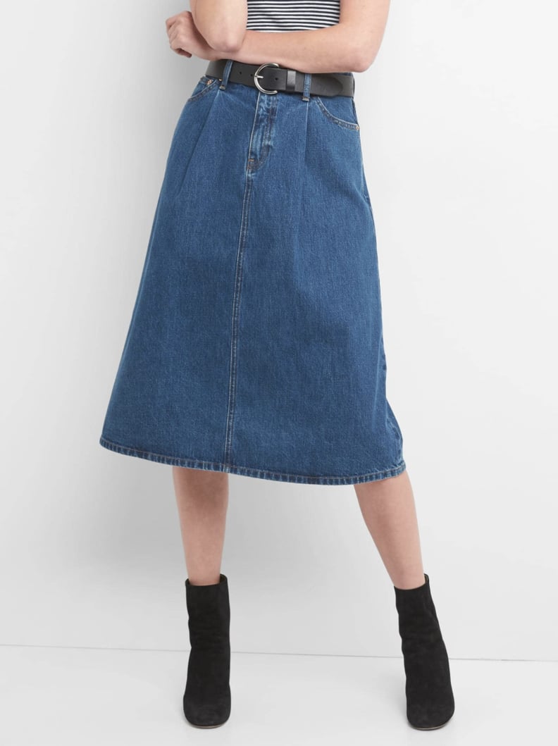 Gap High-Rise A-Line Denim Skirt