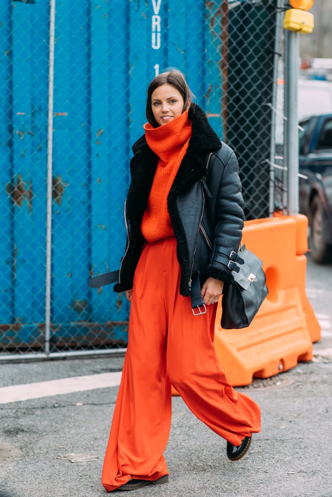 Red Sweaters at Fashion Week Fall 2018 | POPSUGAR Fashion