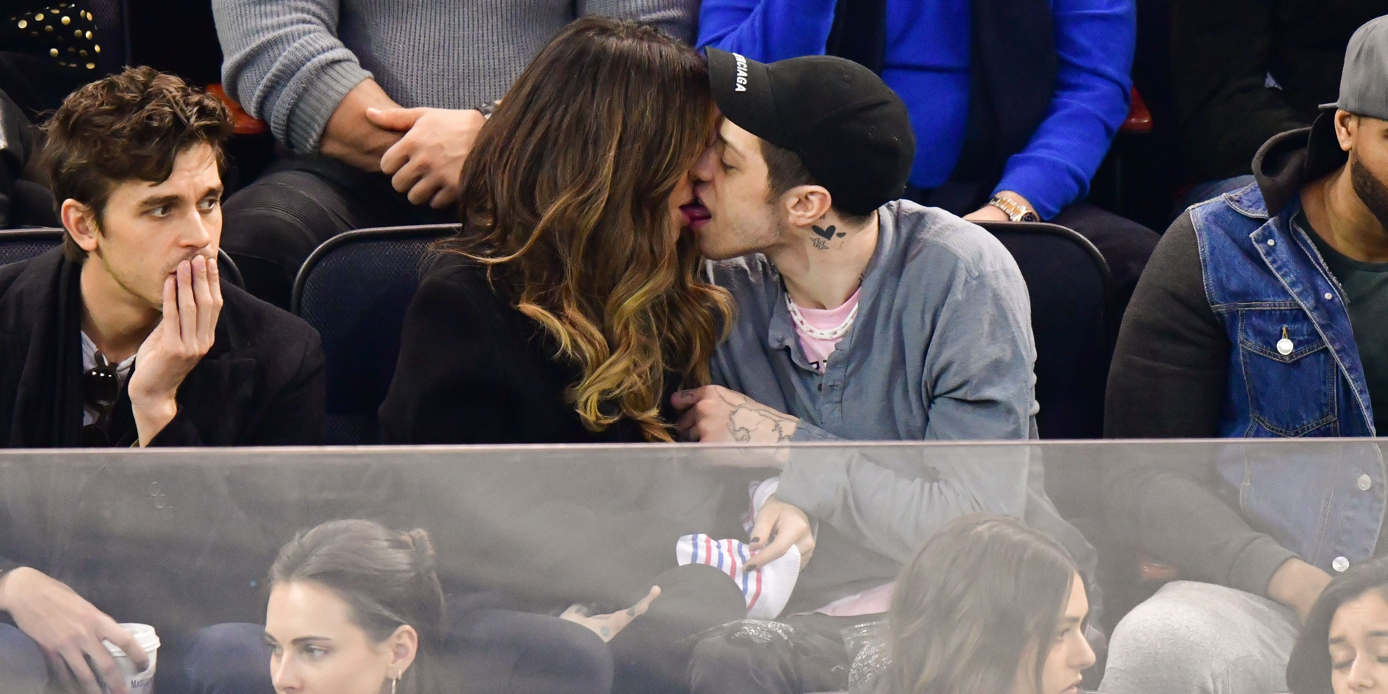 Pete Davidson and Kate Beckinsale Kissing at Hockey Game PS Celebrity