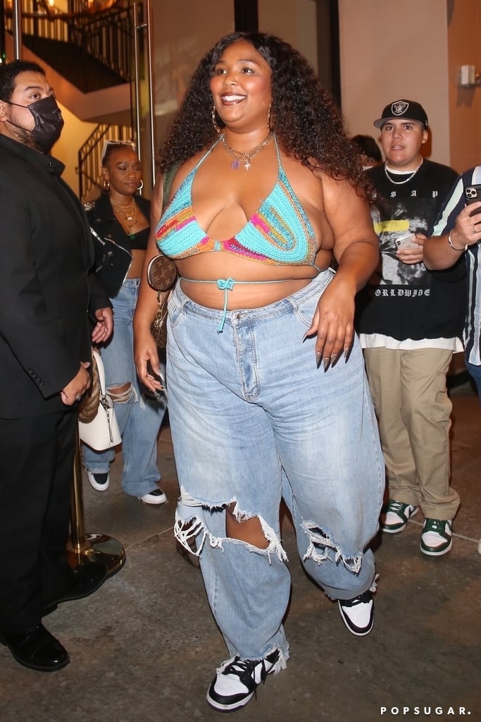 See Lizzo Wearing a Crochet Bikini Top With Jeans to Dinner