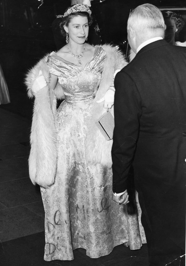 Queen Elizabeth II at the London Palladium Royal Variety Performance in 1952