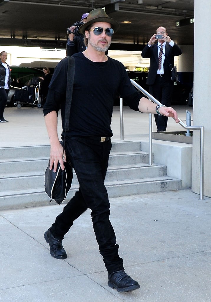 Brad Pitt caught a flight out of LAX on Saturday.