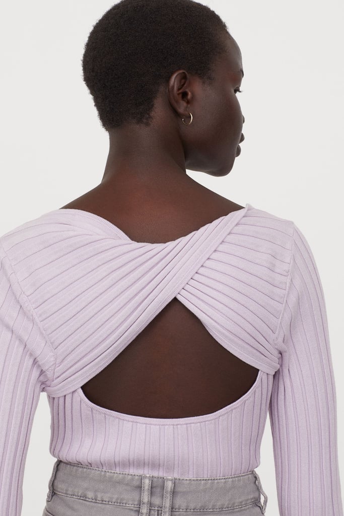 Wrapover-back Sweater