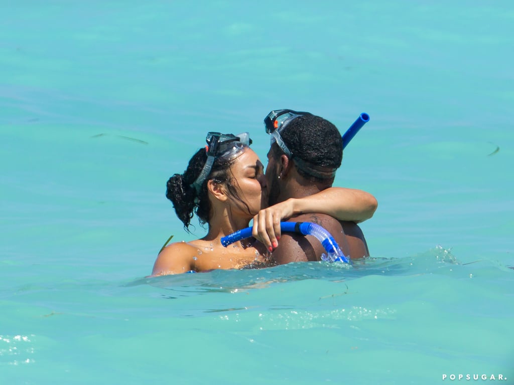 Jordin Sparks and Jason Derulo smooched while snorkeling during a trip to the Bahamas in September 2012.