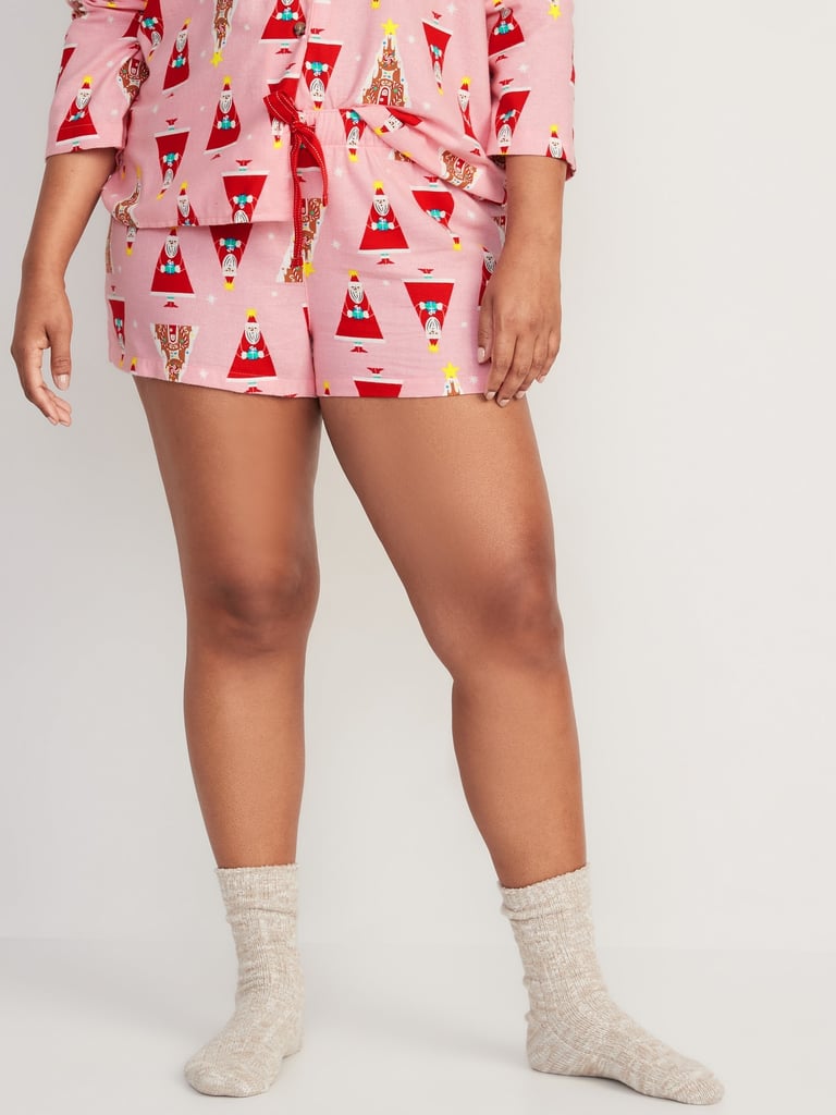 Matching Print Flannel Pajama Shorts