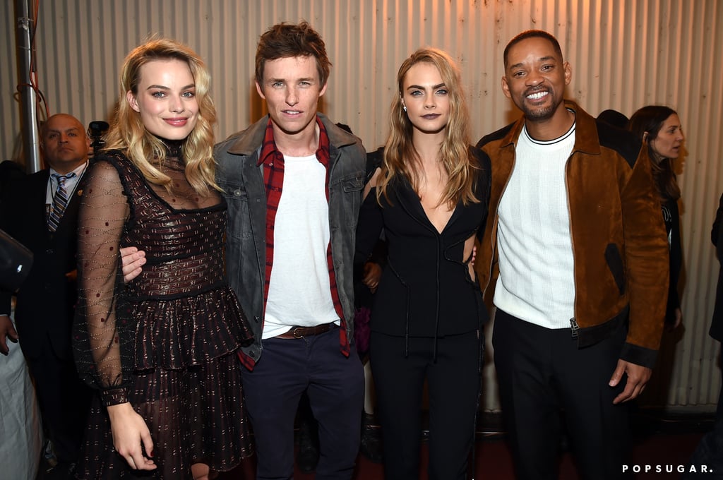 Pictured: Will Smith, Cara Delevingne, Margot Robbie, and Eddie Redmayne