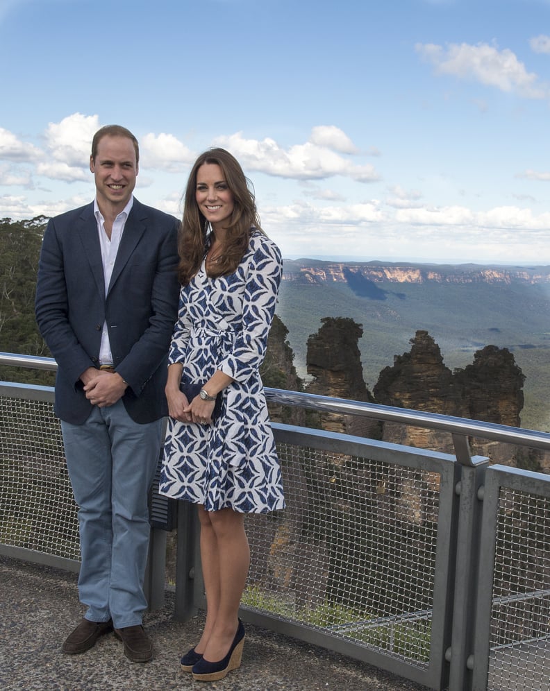 Kate Took In the View in Australia in a Bold Printed DVF Dress