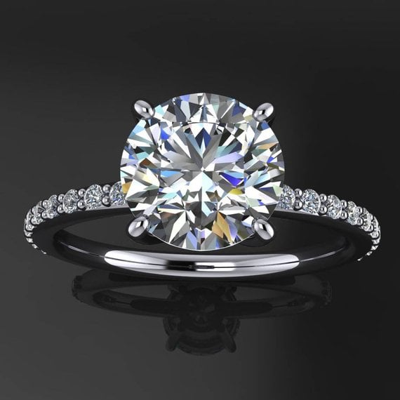 1.5 Carat Round NEO Moissanite Engagement Ring