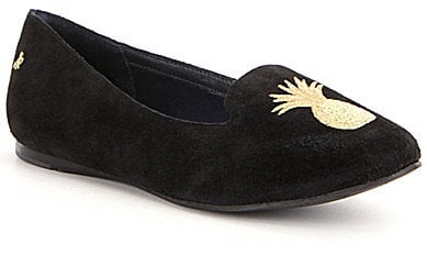 Loafers are the new classic black flat, and the pineapple detail in these makes them unique.
Jack Rogers Anice Pineapple-Embroidered Loafers ($99)