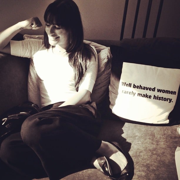 Lea posed near an inspiring throw pillow in June 2013.
Source: Instagram user msleamichele