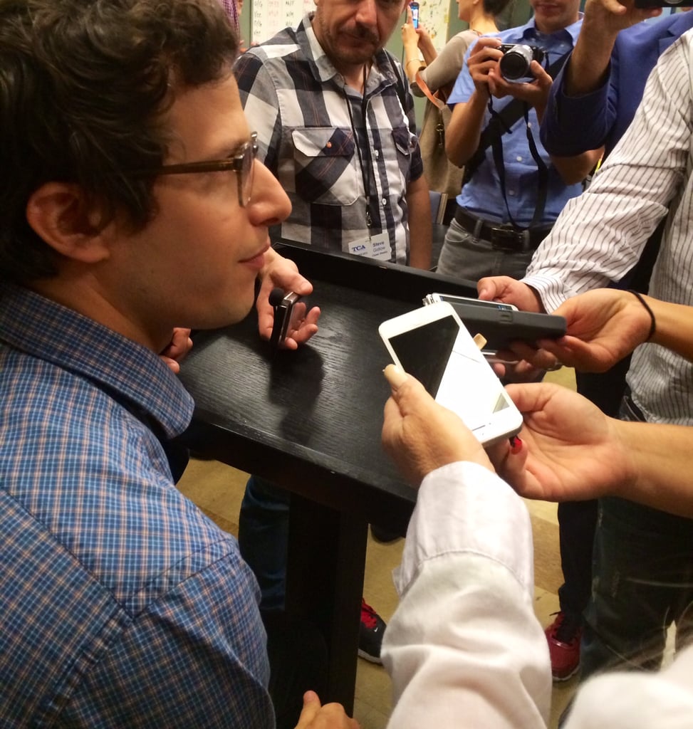 Andy Samberg was — of course — surrounded after the panel.