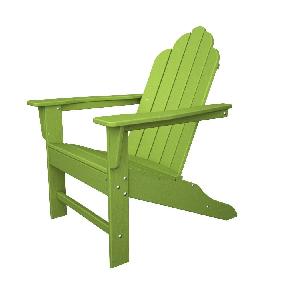 Polywood Long Island Lime Plastic Patio Adirondack Chair