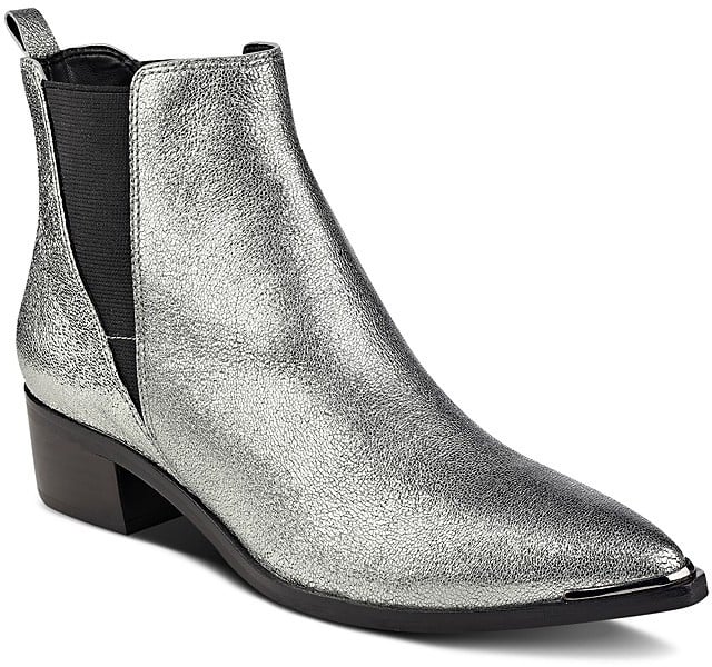 Marc Fisher Yale Metallic Leather Pointed Toe Chelsea Booties