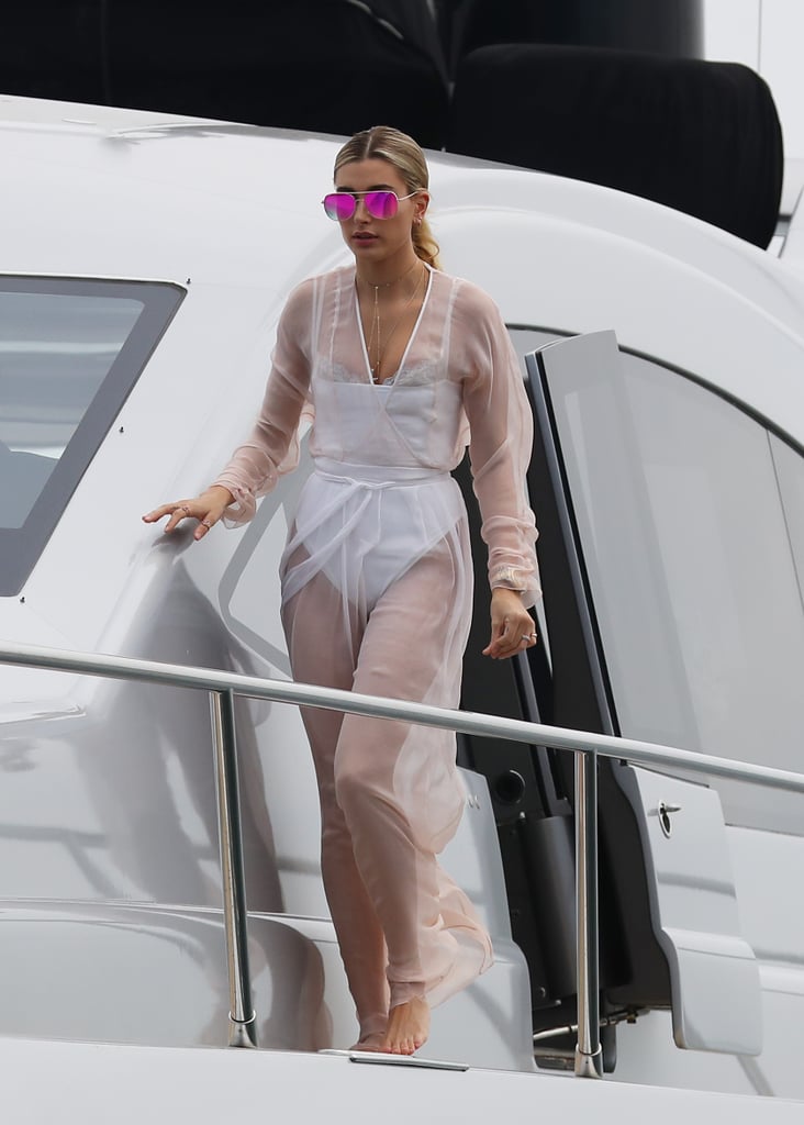 The Model Rocked a Sheer White August Getty Atelier Jumpsuit