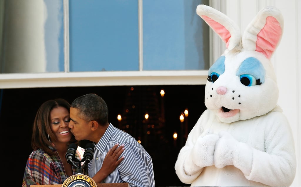 In April, the Obamas shared a cute kiss alongside the Easter bunny during the annual White House Easter Egg Roll.