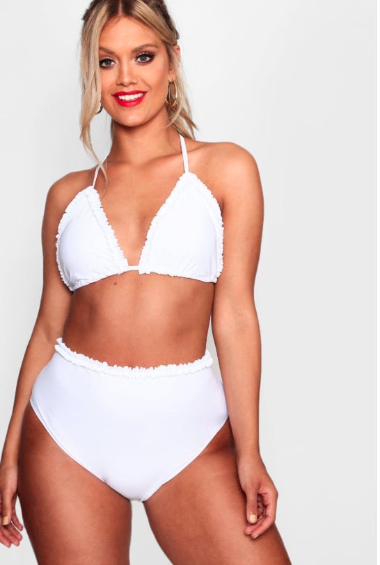 Boohoo Plus Ruffle Detail Triangle Bikini