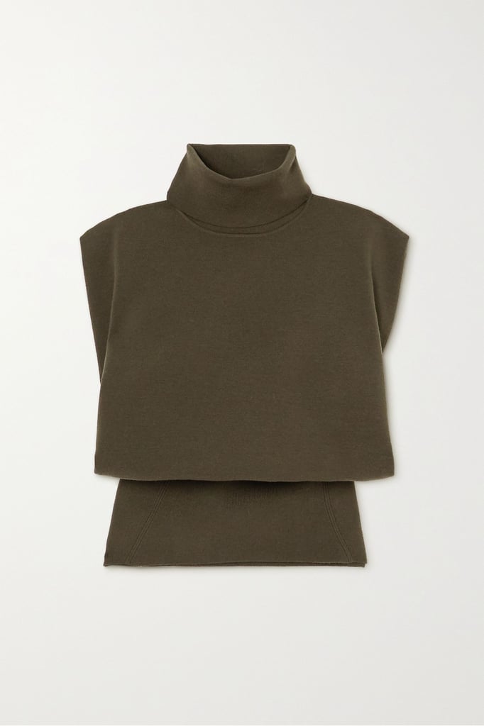 Army Green Wool-Blend Turtleneck Sweater