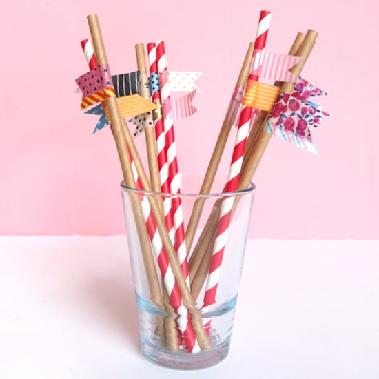 DIY Washi Tape Paper Straws