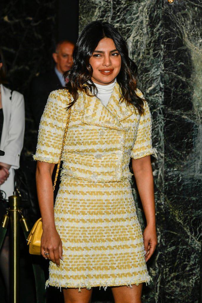 Priyanka Chopra Yellow Chanel Suit and PVC Boots