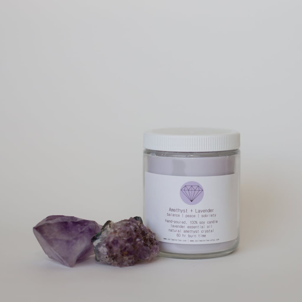 Amethyst and Lavender Soy Crystal Candle ($26)