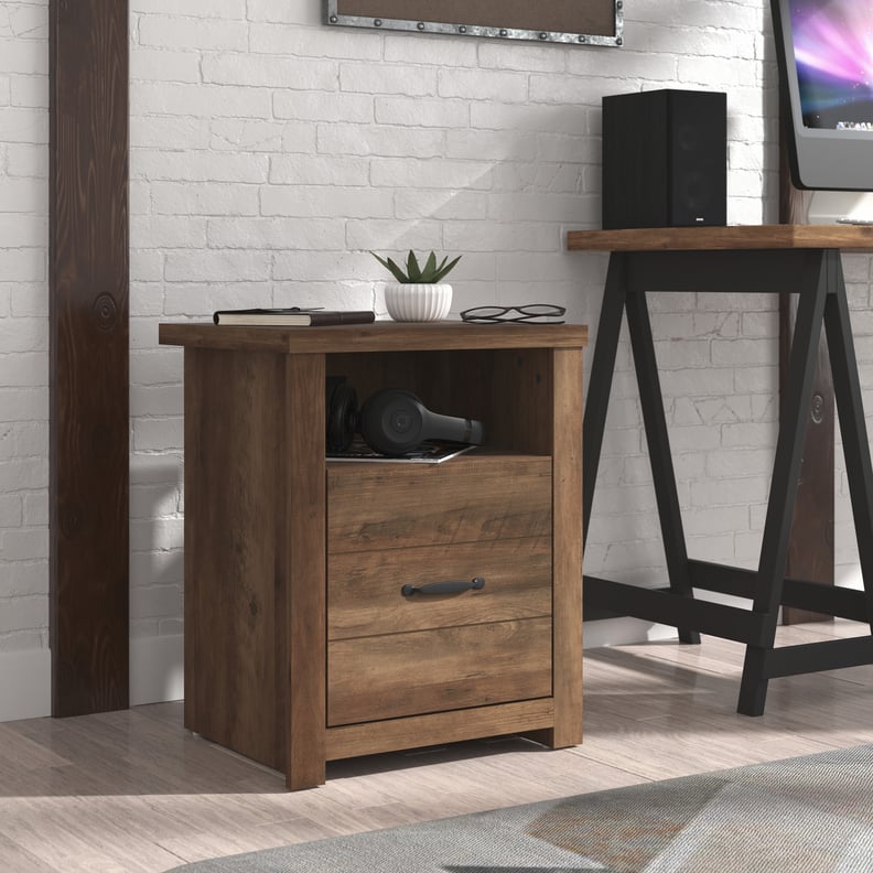 Power-Enabled End Table: Knotty Oak by Hillsdale Living Essentials Lancaster Farmhouse End Table